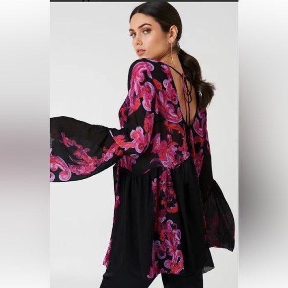 Free People Printed Symphony Smock Dress - Picture 4 of 10